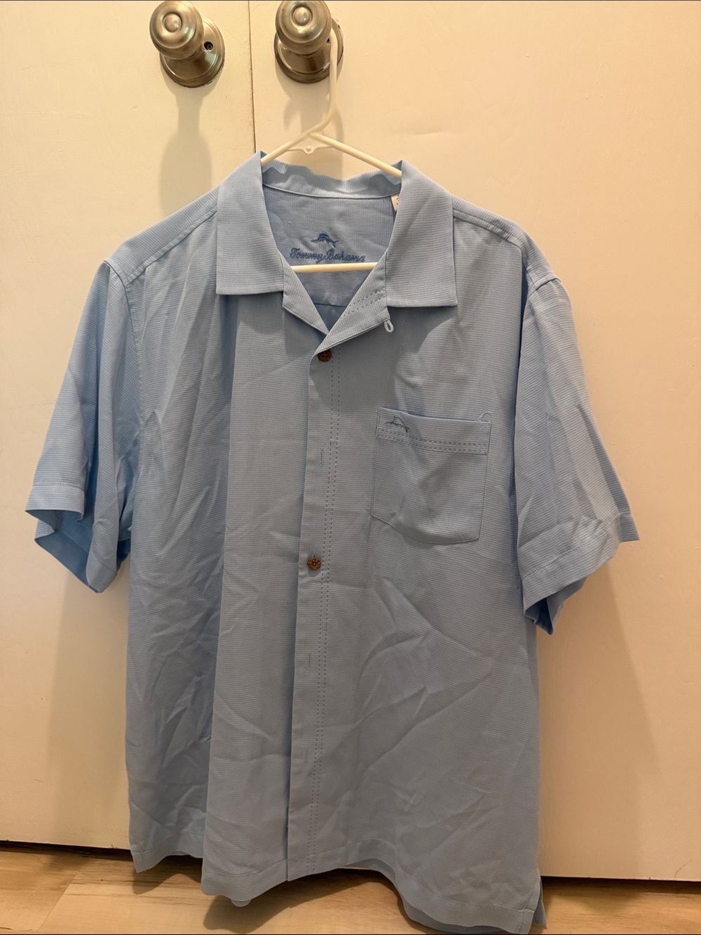 Tommy Bahama Pale Blue Short-Sleeve Camp Shirt